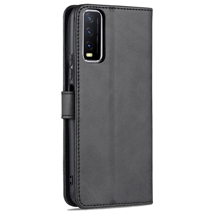 AZNS PU Leather Stand Wallet Cover Protective Phone Case for vivo Y20/Y20i/Y20s/Y11s/iQOO U1x/Y30 (China) - Black