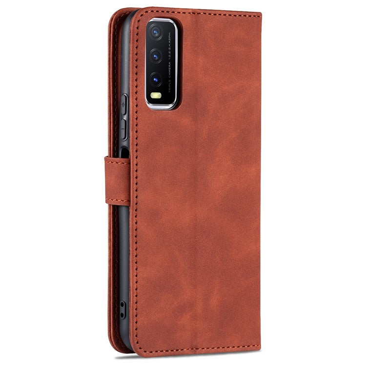 AZNS PU Leather Stand Wallet Cover Protective Phone Case for vivo Y20/Y20i/Y20s/Y11s/iQOO U1x/Y30 (China) - Brown