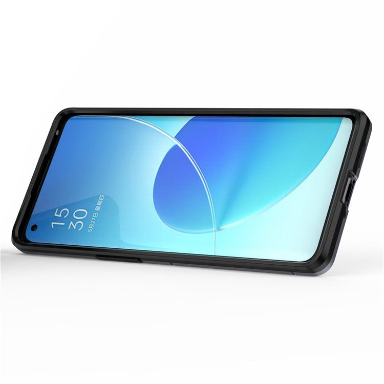 360 Degree Swivel Ring Holder Kickstand PC + TPU Combo Kickstand Cover for Oppo Reno6 Pro+ 5G/Pro 5G (Snapdragon) - Blue