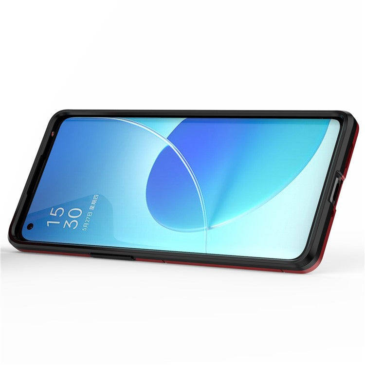 360 Degree Swivel Ring Holder Kickstand PC + TPU Combo Kickstand Cover for Oppo Reno6 Pro+ 5G/Pro 5G (Snapdragon) - Red