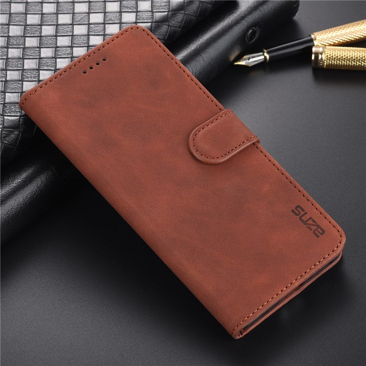 AZNS PU Leather Wallet Phone Cover Stand Case Protector for vivo X60 5G / X60 Pro 5G (Global) - Brown