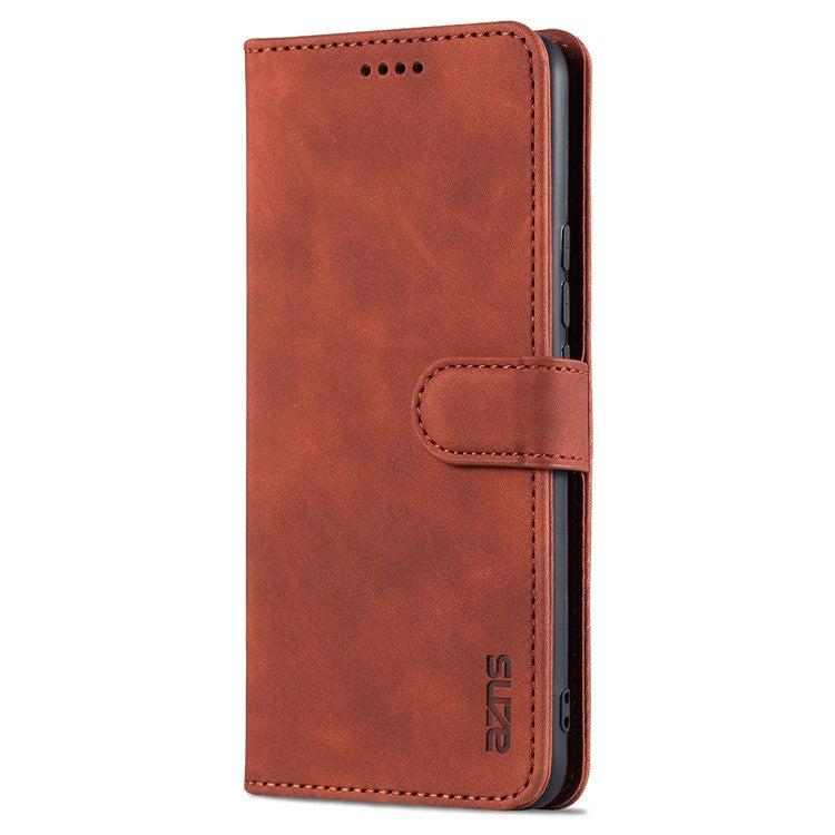 AZNS PU Leather Wallet Phone Cover Stand Case Protector for vivo X60 5G / X60 Pro 5G (Global) - Brown