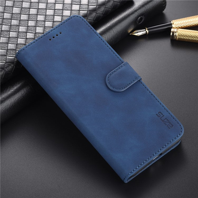 AZNS PU Leather Wallet Phone Cover Stand Case Protector for vivo X60 5G / X60 Pro 5G (Global) - Blue