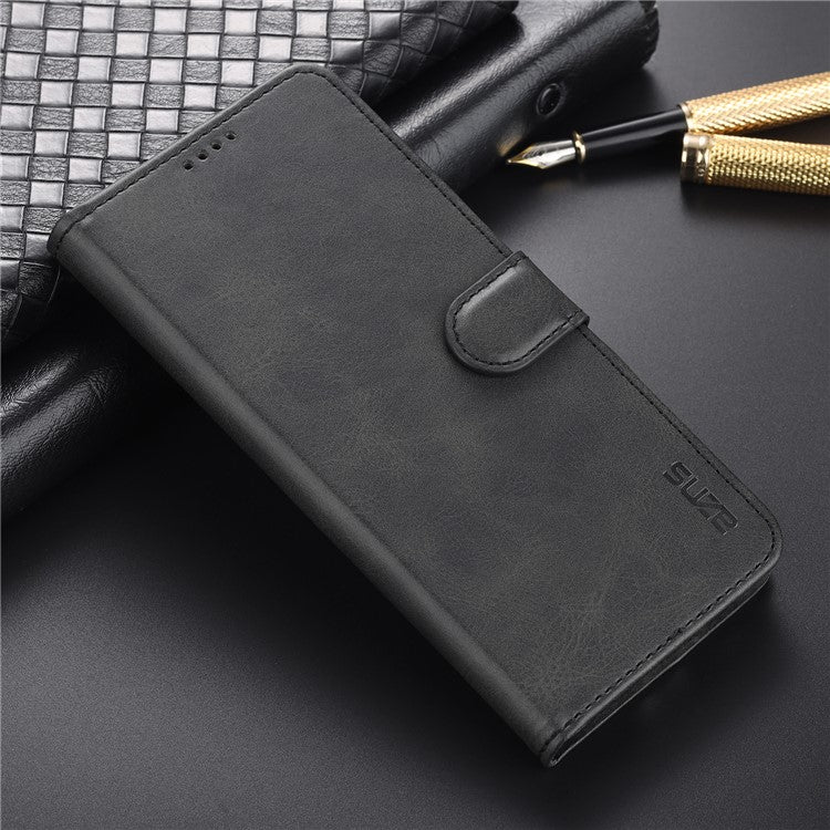 AZNS PU Leather Wallet Phone Cover Stand Case Protector for vivo X60 5G / X60 Pro 5G (Global) - Black