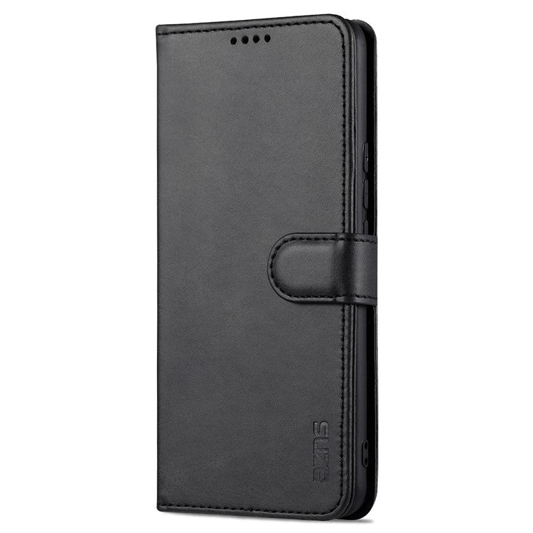 AZNS PU Leather Wallet Phone Cover Stand Case Protector for vivo X60 5G / X60 Pro 5G (Global) - Black