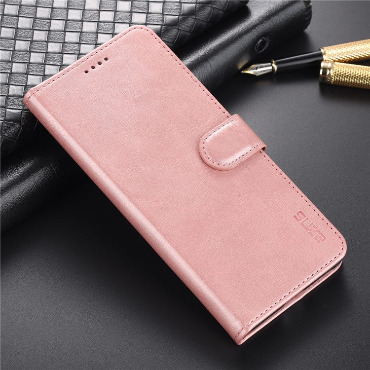 AZNS PU Leather Wallet Phone Cover Stand Case Protector for vivo X60 5G / X60 Pro 5G (Global) - Rose Gold