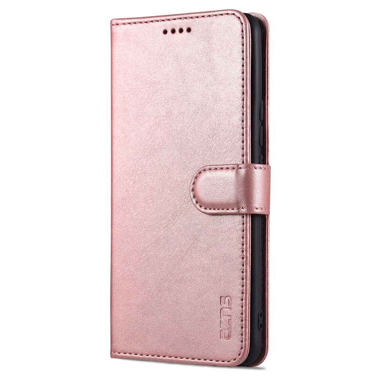 AZNS PU Leather Wallet Phone Cover Stand Case Protector for vivo X60 5G / X60 Pro 5G (Global) - Rose Gold