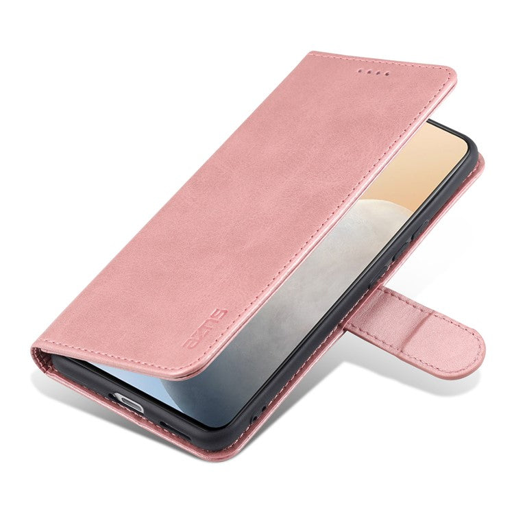 AZNS PU Leather Wallet Phone Cover Stand Case Protector for vivo X60 5G / X60 Pro 5G (Global) - Rose Gold