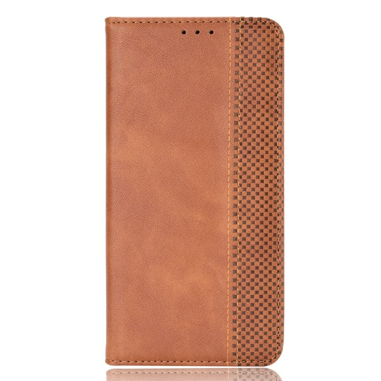 Magnetic Auto-absorbed Full Protection Wallet Stand Cover Leather Phone Case for vivo V21e 4G / vivo Y73 2021 - Brown