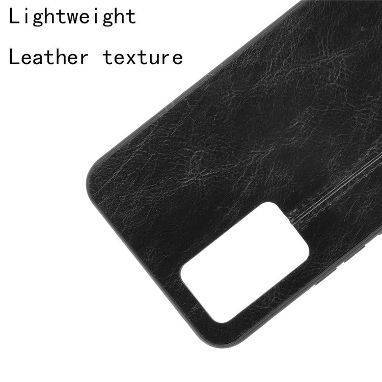 Stitching Line Design Leather Coated PC + TPU Phone Back Case Shell for vivo V21e 4G / Y73 2021 - Black