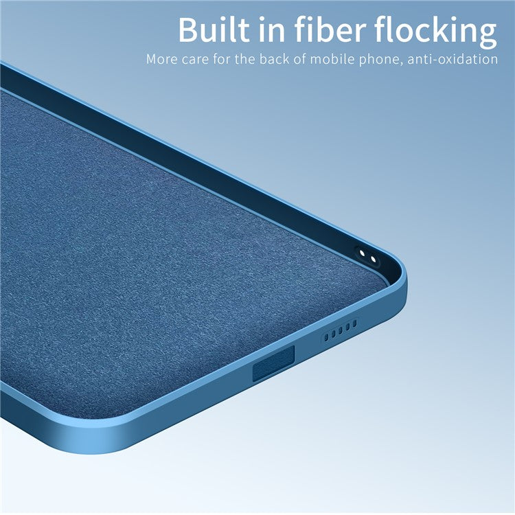 PINWUYOU Simple Style Soft Silicone Gel Rubber Shockproof Cover Case for vivo X60 Pro+ 5G - Blue