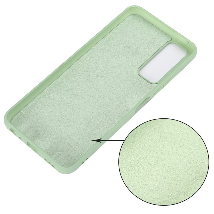 Plain Liquid Silicone Protective Cover Shell with Strap for vivo Y51 (2020, September)/Y51a/Y51s/Y31 (2021) - Green