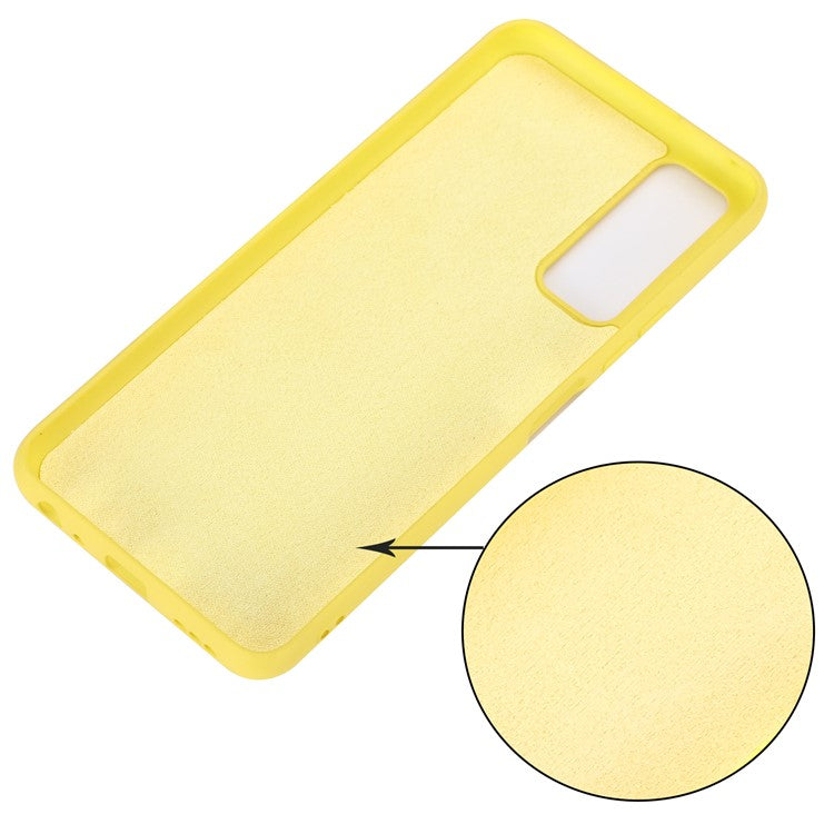 Plain Liquid Silicone Protective Cover Shell with Strap for vivo Y51 (2020, September)/Y51a/Y51s/Y31 (2021) - Yellow