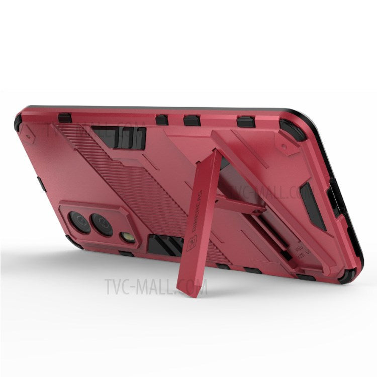 Hybrid Impact Anti-Slip Hard PC Soft TPU Shockproof Protective Case with Kickstand for vivo V21e 5G - Rose