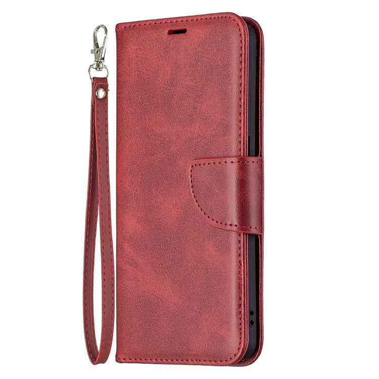 360° Full Coverage Anti-Scratch Stylish PU Leather Smartphone Wallet Stand Case for Oppo Reno6 5G - Red