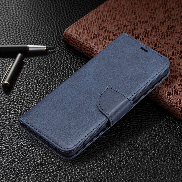 360° Full Coverage Anti-Scratch Stylish PU Leather Smartphone Wallet Stand Case for Oppo Reno6 5G - Blue