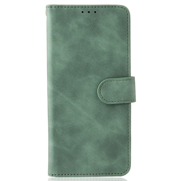 Stand Design Flip Phone Cover Skin-touch Wallet Magnetic Clasp Leather Case Phone Protective Cover for vivo Y21 / vivo Y33s - Green