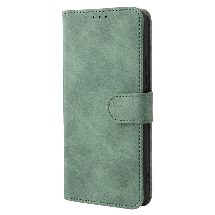 Stand Design Flip Phone Cover Skin-touch Wallet Magnetic Clasp Leather Case Phone Protective Cover for vivo Y21 / vivo Y33s - Green