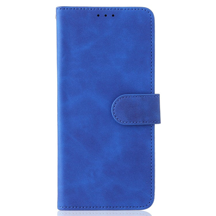 Stand Design Flip Phone Cover Skin-touch Wallet Magnetic Clasp Leather Case Phone Protective Cover for vivo Y21 / vivo Y33s - Blue