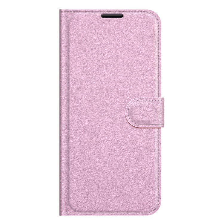 For vivo Y21 Practical Design Phone Case Wallet Stand Litchi Skin Flip Leather Phone Cover Shell - Purple - Pink