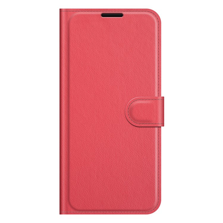 For vivo Y21 Practical Design Phone Case Wallet Stand Litchi Skin Flip Leather Phone Cover Shell - Purple - Red