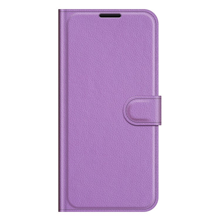 For vivo Y21 Practical Design Phone Case Wallet Stand Litchi Skin Flip Leather Phone Cover Shell - Purple - Purple