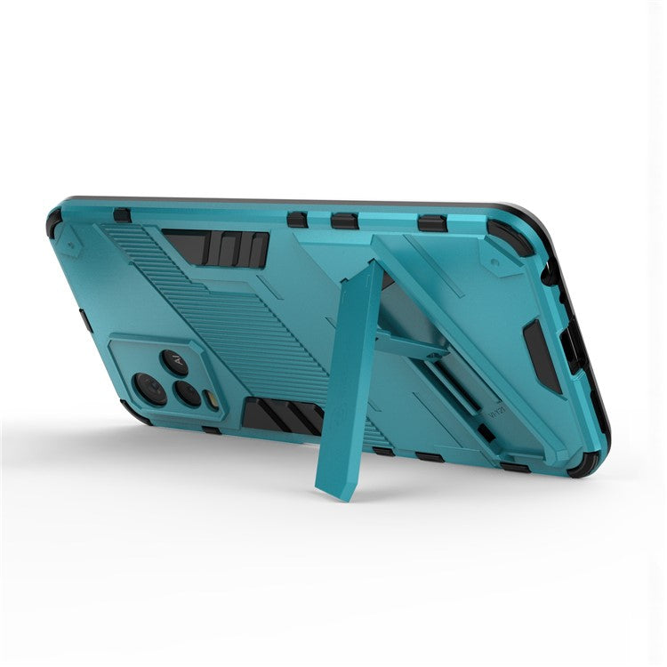 Dual-Layer Shock-Absorption Combo PC + TPU Back Case with Kickstand for vivo Y21 - Baby Blue