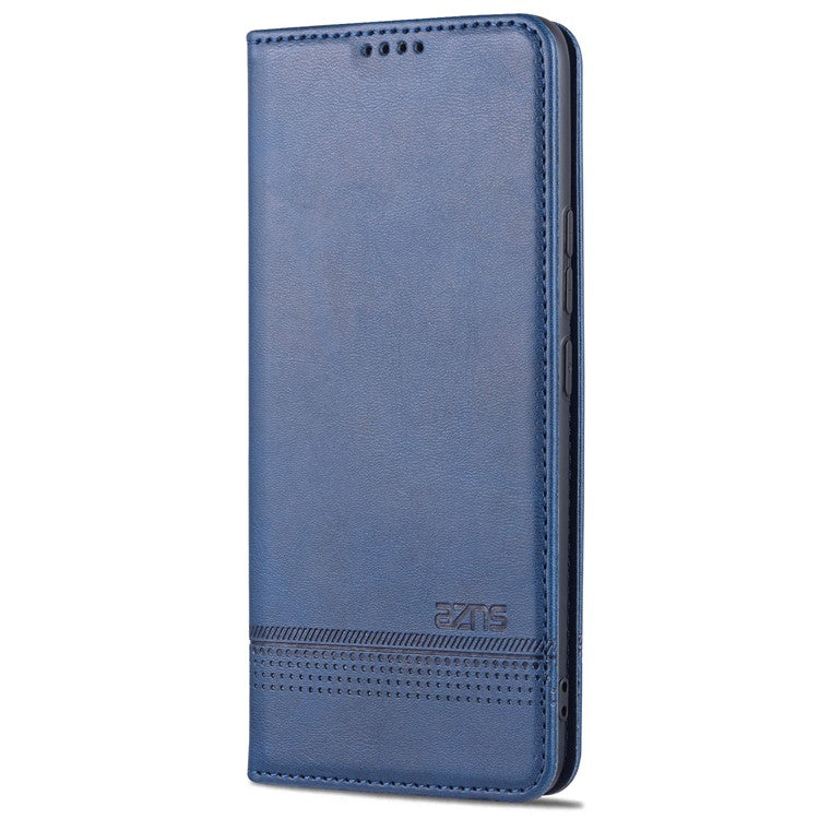 AZNS Durable Wallet Design PU Leather Shockproof Phone Cover Case for vivo X70 - Blue