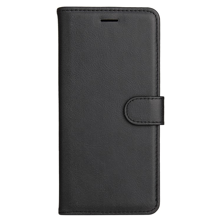 KT Leather Series-2 Solid Color Wallet Stand Anti-fall Leather Phone Case Shell with Strap for vivo Y21/Y21s/Y33s - Black