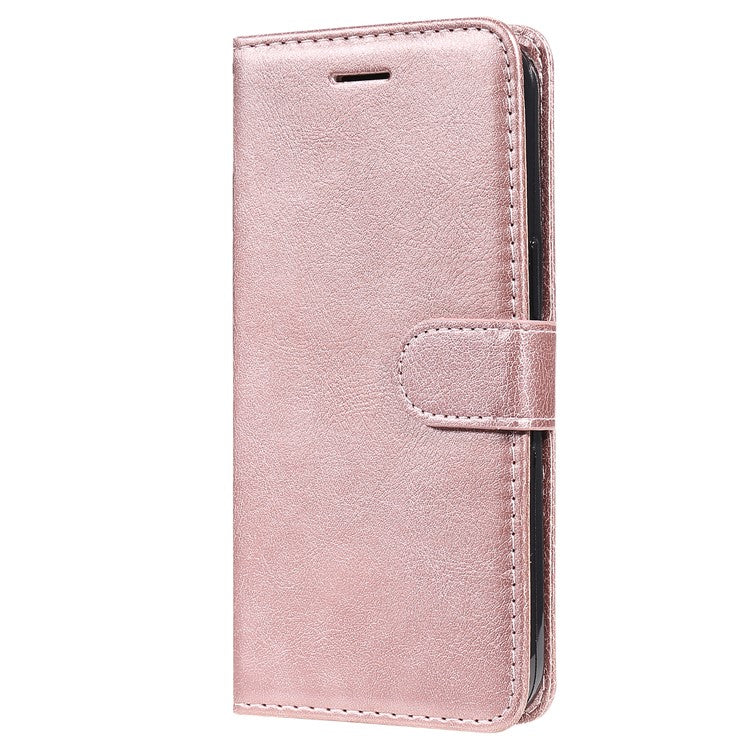 KT Leather Series-2 Solid Color Wallet Stand Anti-fall Leather Phone Case Shell with Strap for vivo Y21/Y21s/Y33s - Rose Gold