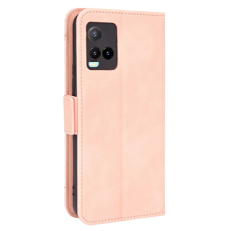 For vivo Y33s 4G / Y21 / Y21s / Y32 4G / Y21t 4G / Y21e 4G / Y21a 4G / Y21G / T1X 4G / Y33t Anti-Drop Flip Phone Case PU Leather + TPU Phone Cover Multiple Card Slot Practical Wallet Stand Design - Pink