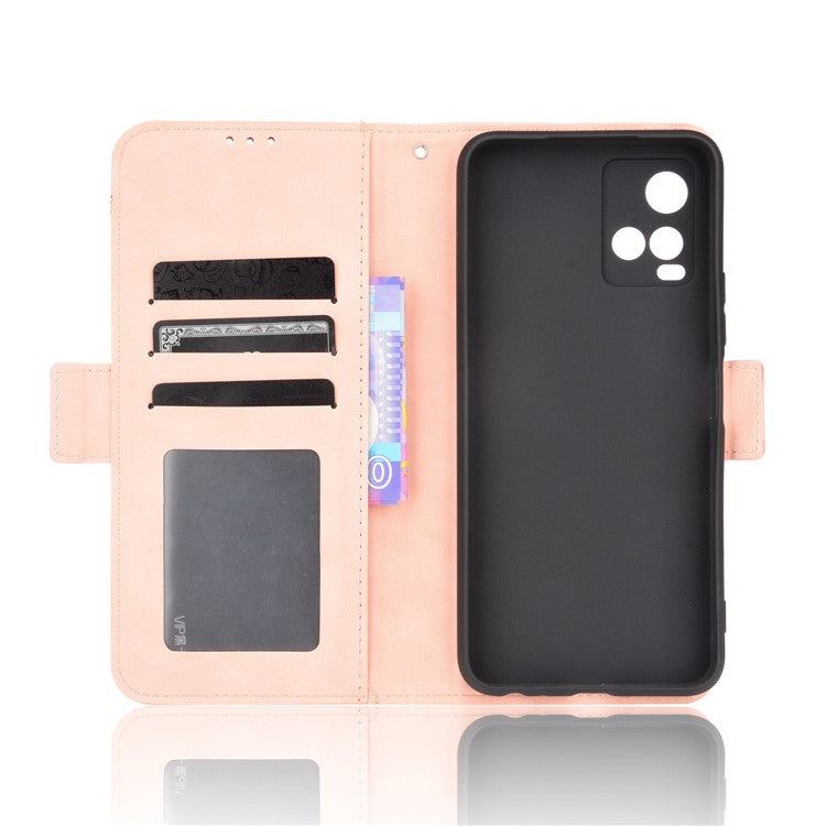 For vivo Y33s 4G / Y21 / Y21s / Y32 4G / Y21t 4G / Y21e 4G / Y21a 4G / Y21G / T1X 4G / Y33t Anti-Drop Flip Phone Case PU Leather + TPU Phone Cover Multiple Card Slot Practical Wallet Stand Design - Pink