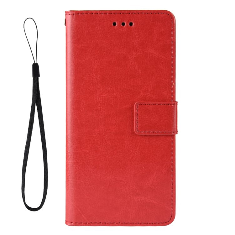 Wallet Design Crazy Horse Texture Well-Protected Magnetic Closure Anti-Fall Flip Leather Phone Case with Stand for vivo Y33s 4G / Y21 / Y21s / Y32 4G / Y21t 4G / Y21e 4G / Y21a 4G / Y21G / T1X 4G / Y33t - Red