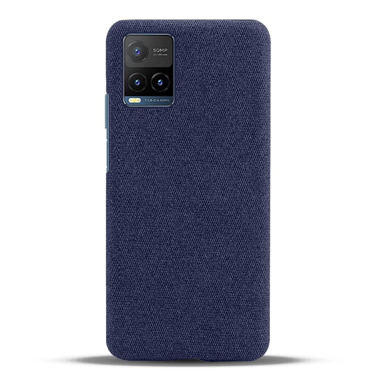 KSQ Shockproof Phone Cover Quality Cloth + PC Back Phone Case for vivo Y21 / Y21s / Y33s - Blue