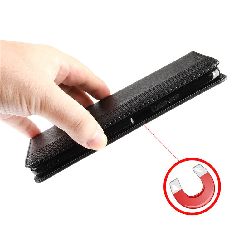 Retro Textured Surface Anti-Drop Phone Leather Case Wallet Stand Cover for vivo iQOO 8 - Black