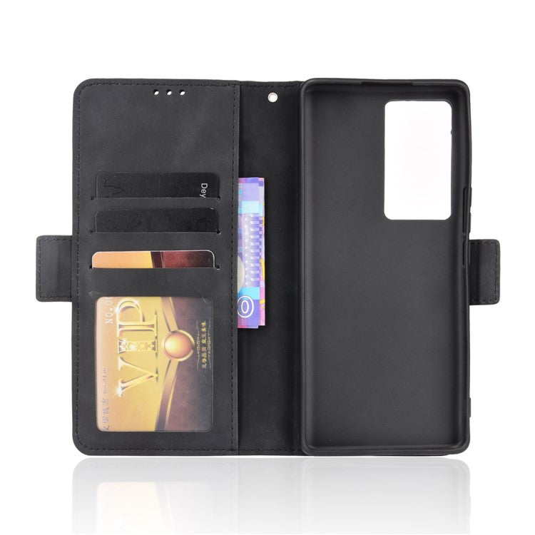 Flip Phone Case Multiple Card Slot Design PU Leather Wallet Cover Protector for vivo iQOO 8 Pro - Black