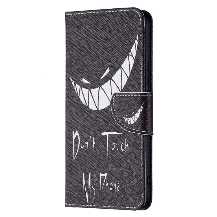 Pattern Printing PU Leather Phone Case Stand Book Design Flip Folio Cover with Wallet for vivo Y21 - Grin