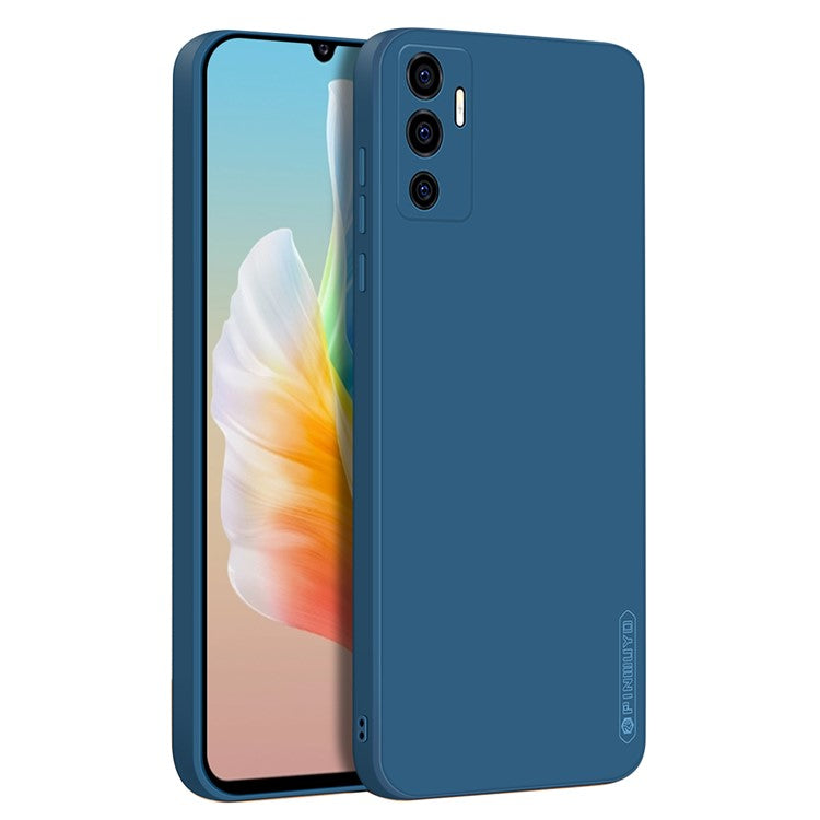 PINWUYO TPU + Silicone Hybrid Phone Case Precise Cutouts Anti-Drop Smooth Texture Phone Cover for vivo S10e 5G - Blue