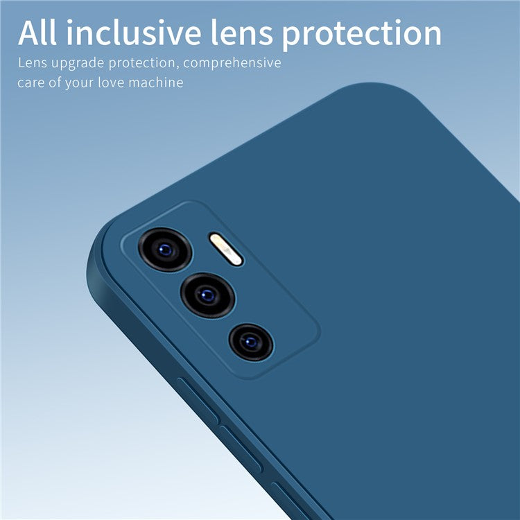 PINWUYO TPU + Silicone Hybrid Phone Case Precise Cutouts Anti-Drop Smooth Texture Phone Cover for vivo S10e 5G - Blue