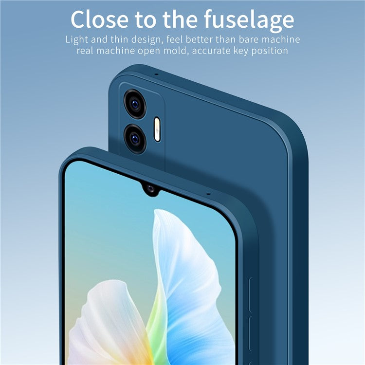 PINWUYO TPU + Silicone Hybrid Phone Case Precise Cutouts Anti-Drop Smooth Texture Phone Cover for vivo S10e 5G - Blue