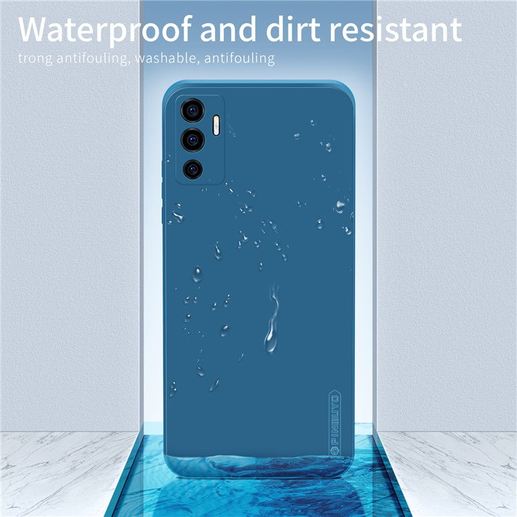 PINWUYO TPU + Silicone Hybrid Phone Case Precise Cutouts Anti-Drop Smooth Texture Phone Cover for vivo S10e 5G - Blue