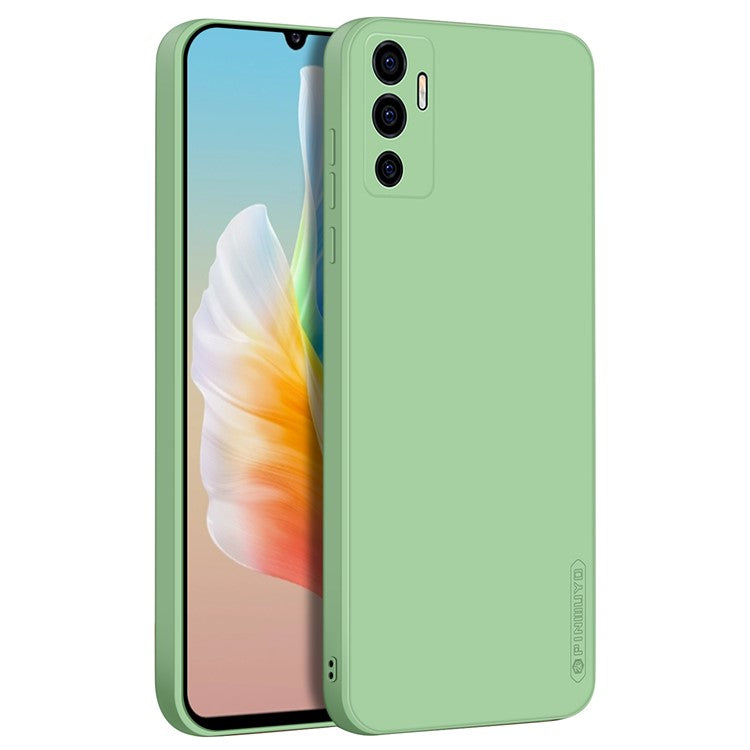 PINWUYO TPU + Silicone Hybrid Phone Case Precise Cutouts Anti-Drop Smooth Texture Phone Cover for vivo S10e 5G - Green