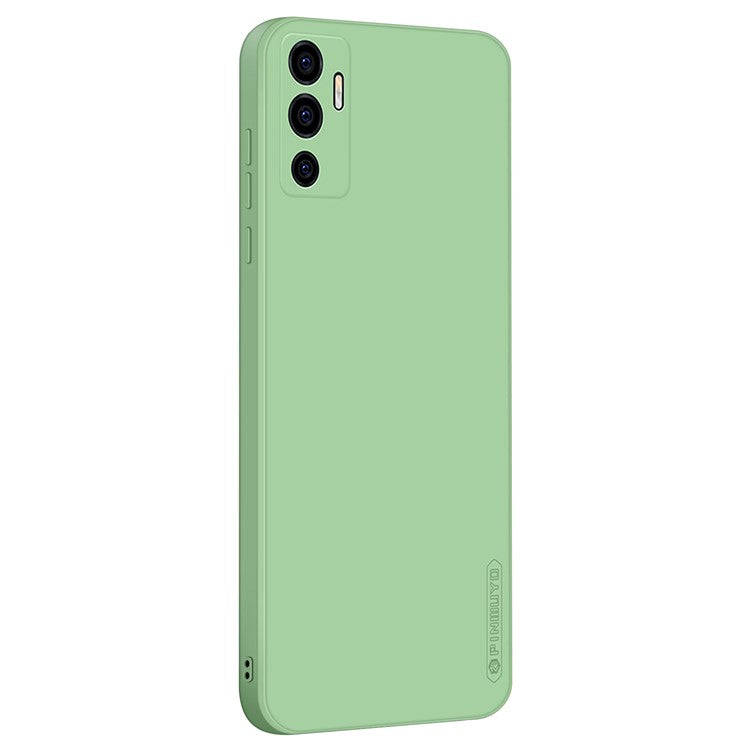 PINWUYO TPU + Silicone Hybrid Phone Case Precise Cutouts Anti-Drop Smooth Texture Phone Cover for vivo S10e 5G - Green