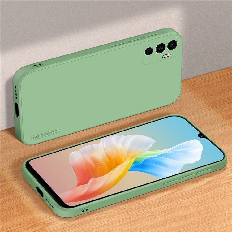 PINWUYO TPU + Silicone Hybrid Phone Case Precise Cutouts Anti-Drop Smooth Texture Phone Cover for vivo S10e 5G - Green