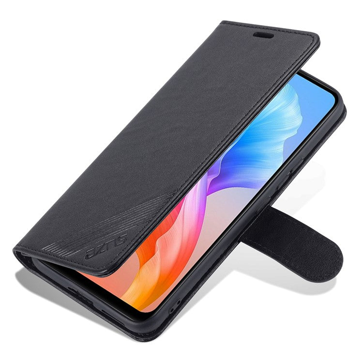 AZNS PU Leather Cover + Soft Inner TPU Case Phone Protector with Stand Wallet for vivo S10e/V23e 4G/V23e 5G - Black