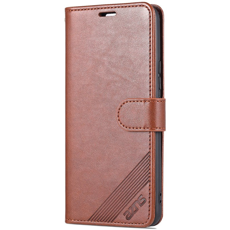 AZNS PU Leather Cover + Soft Inner TPU Case Phone Protector with Stand Wallet for vivo S10e/V23e 4G/V23e 5G - Brown