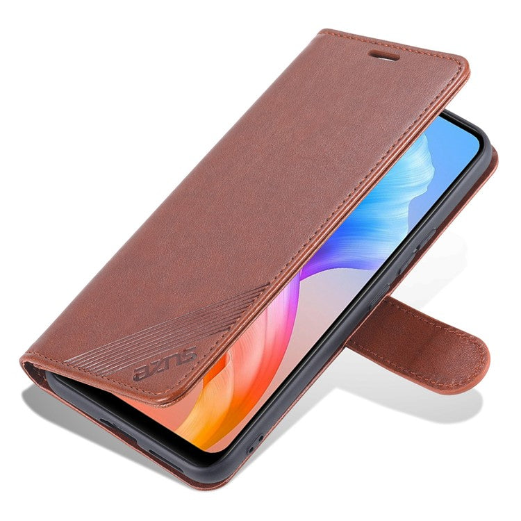 AZNS PU Leather Cover + Soft Inner TPU Case Phone Protector with Stand Wallet for vivo S10e/V23e 4G/V23e 5G - Brown