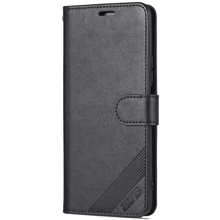 AZNS Dual-sided Magnetic Clasp PU Leather Stand Wallet Horizontal Flip Phone Cover for vivo T1 5G - Black