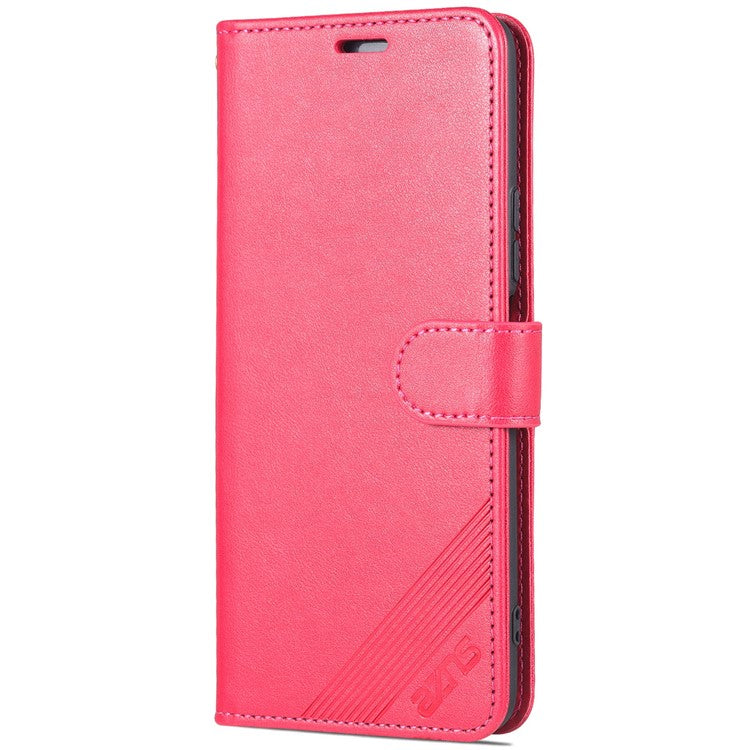 AZNS Dual-sided Magnetic Clasp PU Leather Stand Wallet Horizontal Flip Phone Cover for vivo T1 5G - Red