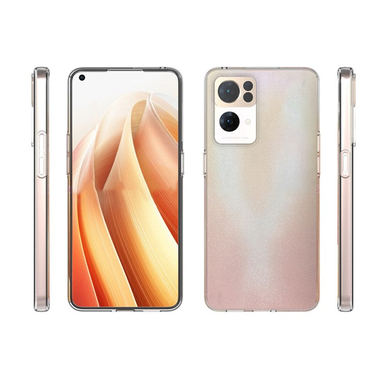 10Pcs/Pack Clear Soft TPU Inner Watermark-resistant Anti-scratch Phone Back Cover Case for Oppo Reno7 Pro 5G